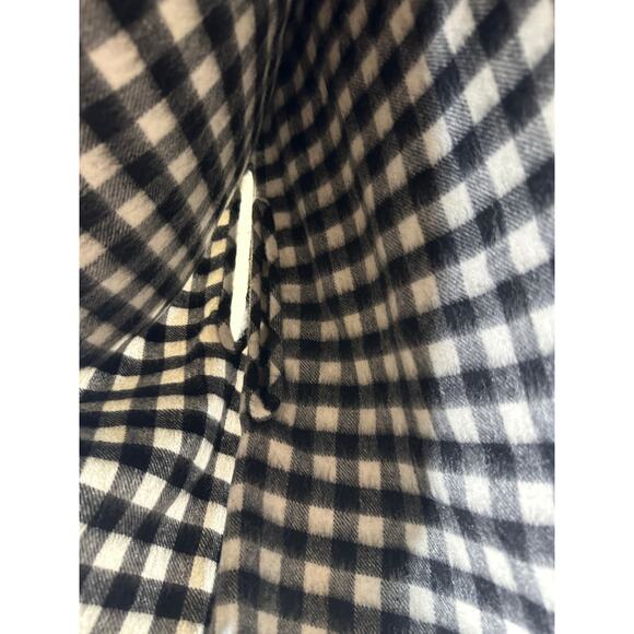 J.Crew Wool Black and White Buffalo Check Oversized Blanket Scarf - Picture 4 of 4